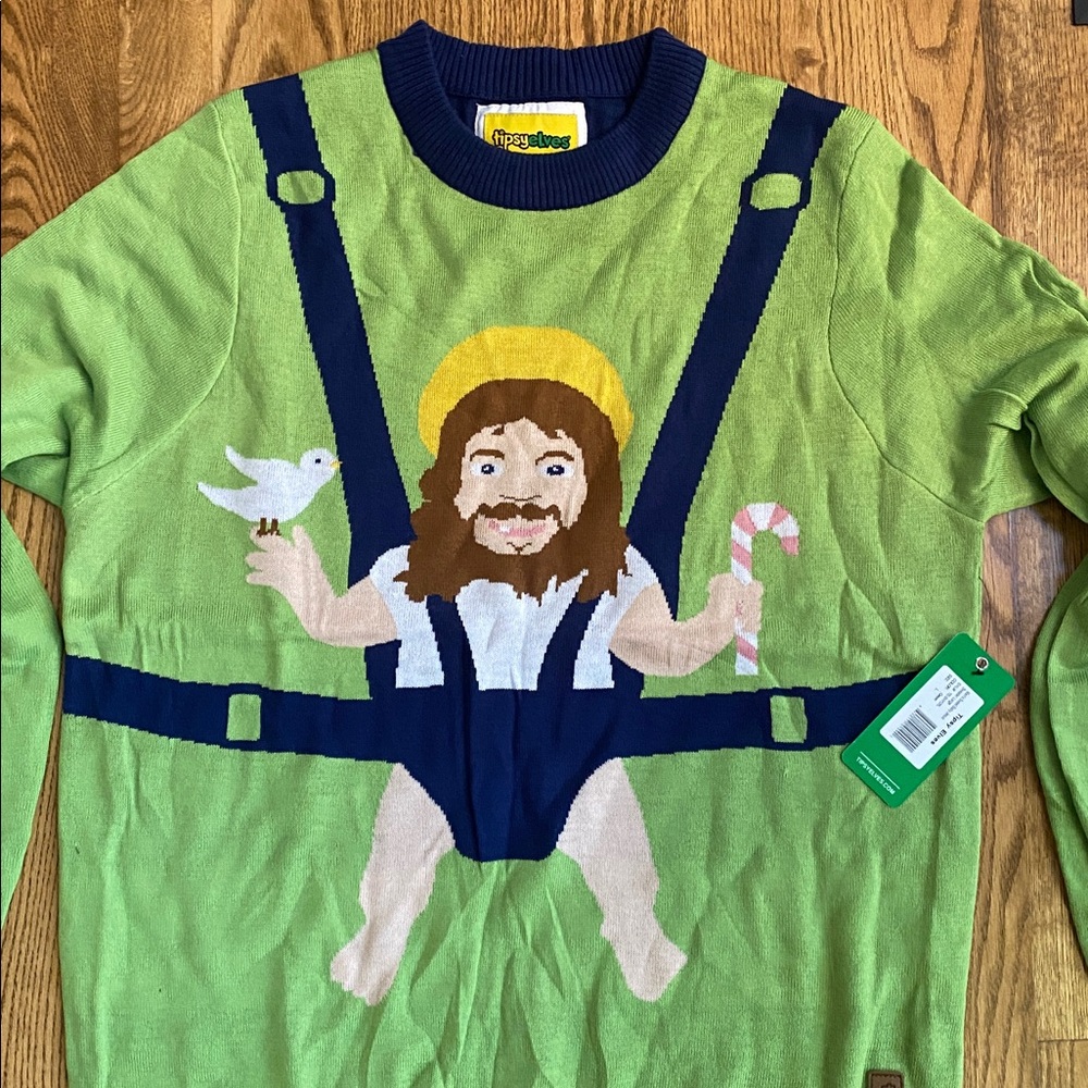 NWT Tipsy Elves Sweet Baby Jesus ugly sweater Christmas religious holiday party - Picture 2 of 11